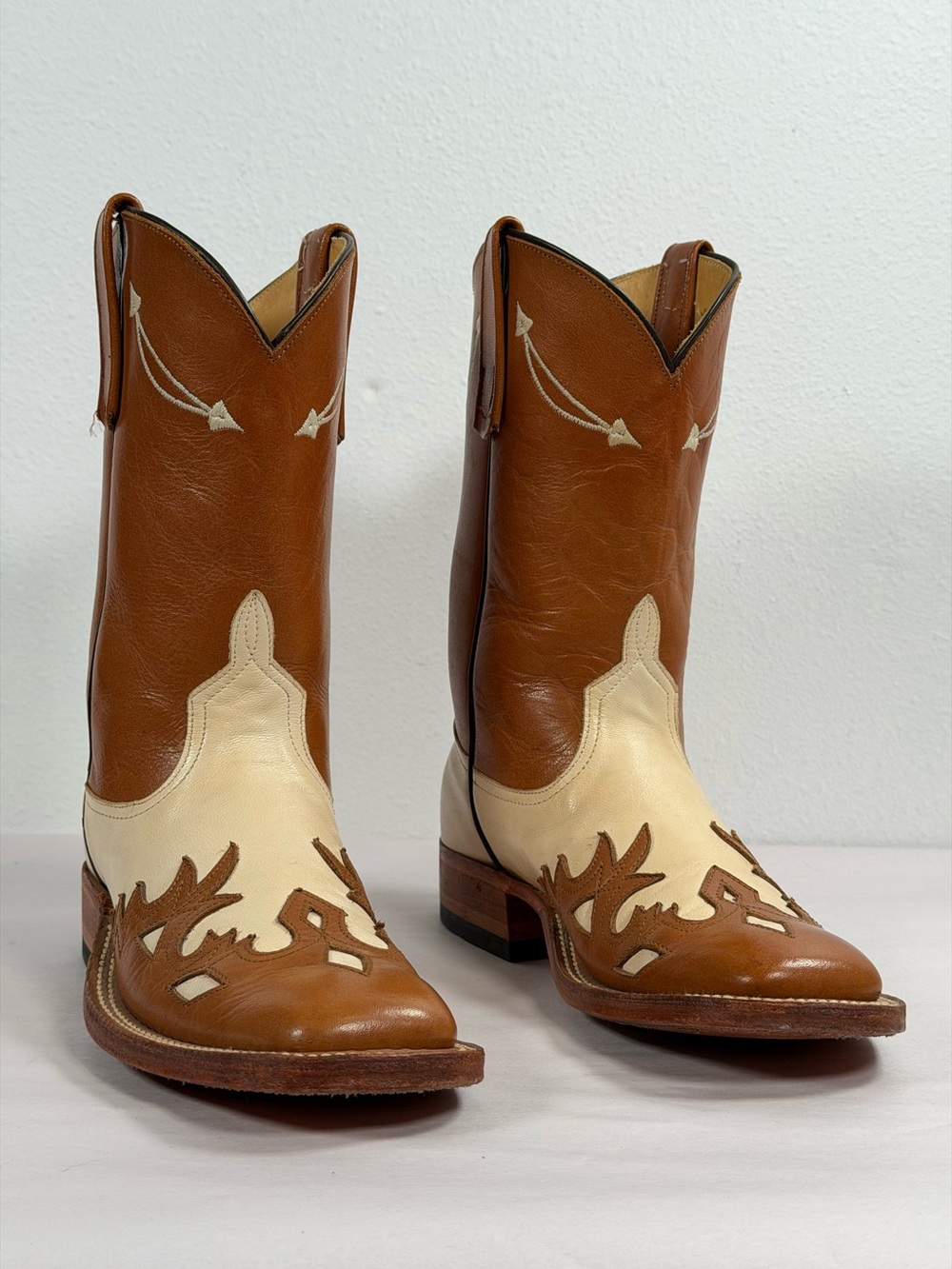 Vintage Men’s Anderson Bean Cowboy Boots Size 6.5 B Royal Calf Made In USA